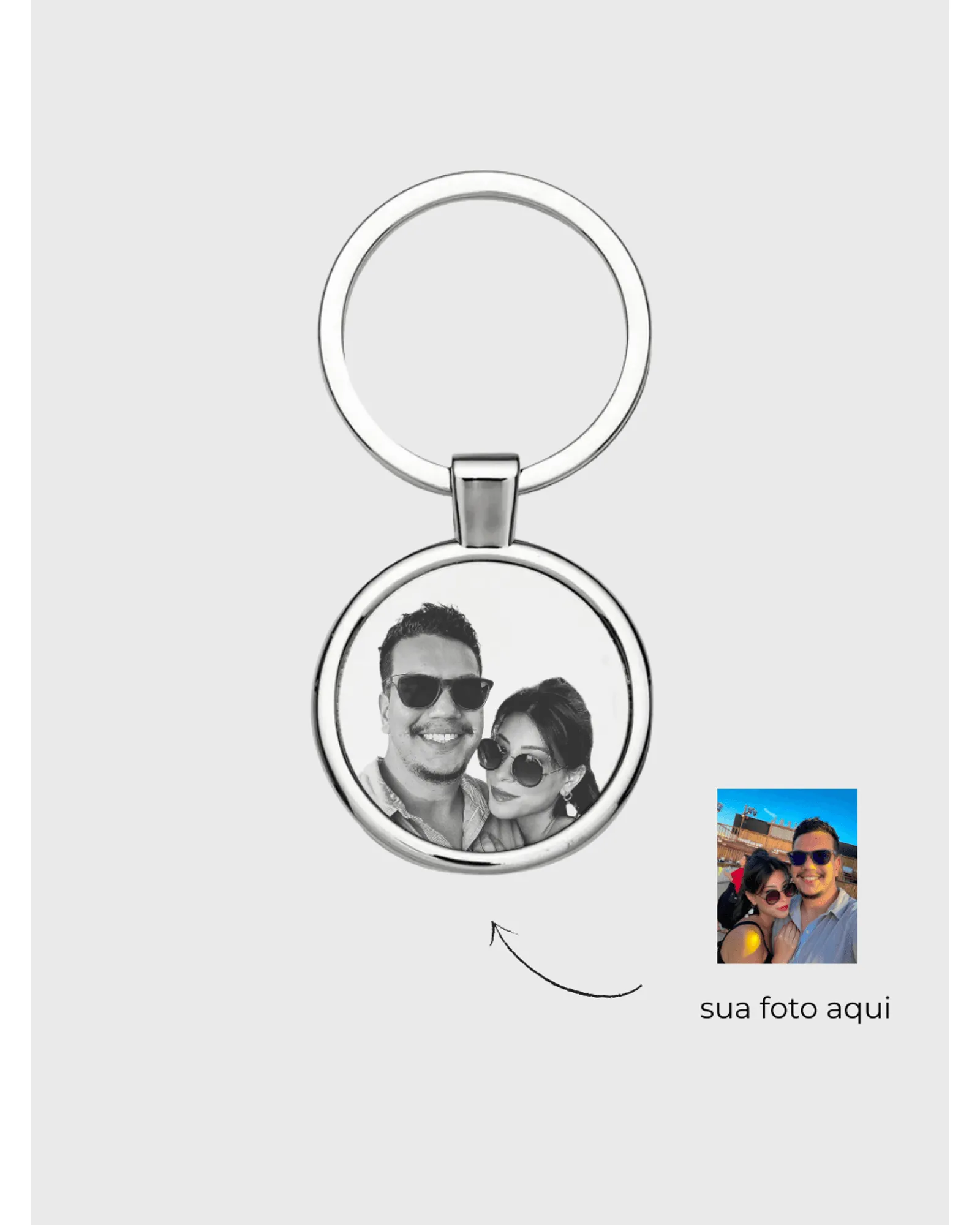 CHAVEIRO PERSONALIZADO AÇO INOXIDÁVEL REDONDO